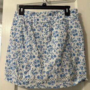 Crown & Ivy Blue Floral Midi Skirt